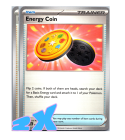 2x 081/086 ENERGY COIN BLACK BOLT POKEMON CARD - Image 1