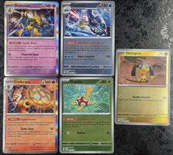 POKEMON TCG CARDS ALAKAZAM-CINDERACE-CLAWITZER-SHUCKLE-HELIOPTILE (SET OF 5) - Image 1