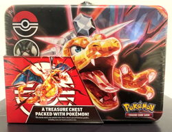Pokemon 2023 TCG Fall Treasure Chest Lunchbox Tin Tera Charizard - New Sealed - Image 1