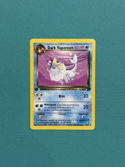(LP) 1st Edition Dark Vaporeon 45/82 Team Rocket Set Pokemon WoTc Vintage - Image 1