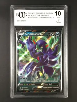 Pokemon TCG Grimmsnarl V SWSH Black Star Promos SWSH057 Holo Promo BCCG 10 Mint - Image 1