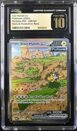 2023 Pokemon Paradox Rift Iron Hands ex SIR #248/182 - CGC Pristine 10 - Image 1