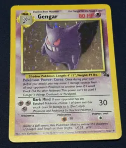 Pokemon TCG Fossil Gengar 5/62 Holo LP+ - Image 1