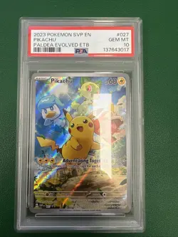 2023 Pokemon Scarlet & Violet Promo Pikachu Paldea Evolved PSA 10 (New Cert) - Image 1