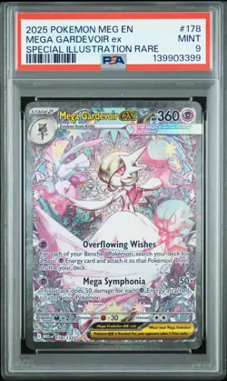 2025 Pokemon Mega Evolution Mega Gardevoir ex Special Illustration PSA 9 178/132 - Image 1