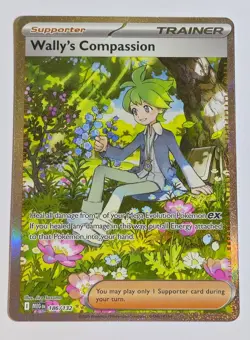 Wally's Compassion 186/132 SIR Mega Evolution Pokemon TCG & Bonus Card - Image 2
