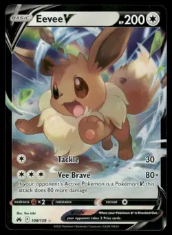 Pokemon Cards Eevee V 108/159 Crown Zenith Holo Rare V NM *2 - Image 1