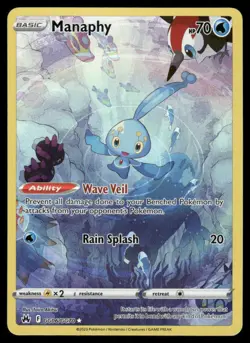Pokemon Cards Manaphy GG06/GG70 Crown Zenith Galarian Gallery Holo NM - Image 1