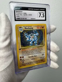 CGC 7.5 Machamp 1999 Base Set 1st Edition 8/102 Holo Pokemon Card WOTC Vintage - Image 1