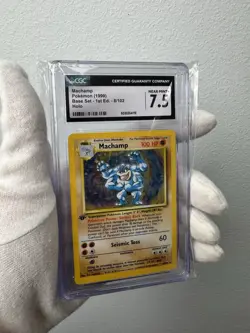 CGC 7.5 Machamp 1999 Base Set 1st Edition 8/102 Holo Pokemon Card WOTC Vintage - Image 3