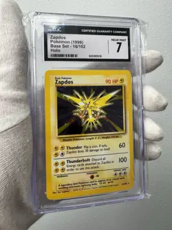 1999 Pokemon Base Set - ZAPDOS 16/102 - Rare Holo | CGC 7 NM Graded Vintage Card - Image 3