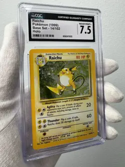 CGC 7.5 Raichu 1999 Base Set 14/102 Holo Pokemon Card Graded TCG Vintage WOTC - Image 1