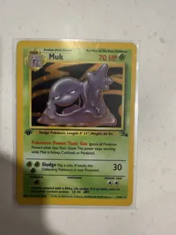 Muk 1st Edition Holo Rare Fossil 1999 Pokemon Card #13 - Image 1