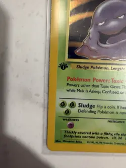 Muk 1st Edition Holo Rare Fossil 1999 Pokemon Card #13 - Image 5