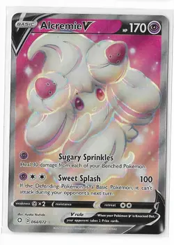 Alcremie V 064/072 Shining Fates SWSH Full Art FA Ultra Rare Pokemon TCG Card NM - Image 1