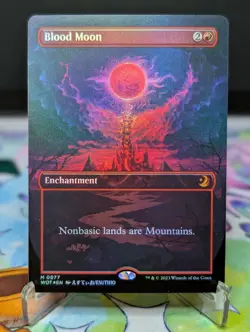 MTG Wilds of Eldraine: Enchanting Tales- Blood Moon 077 Anime Borderless Foil - Image 1