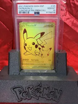 2021 Pokemon SWSH Black Star Promo Pikachu V #145 PSA10 - Image 1