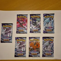 7x Pokemon TCG Chilling Reign Booster Packs Sealed Unweighed Genuine - Image 1