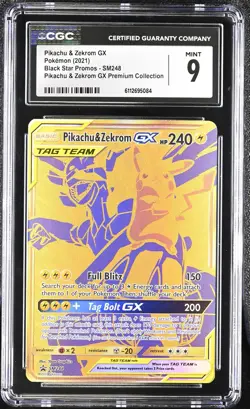 Pikachu & Zekrom Gx SM248 Premium Collection Pokemon CGC 9 Mint - Image 1