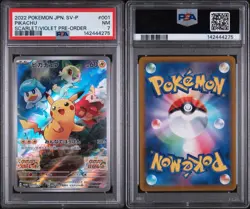 2022 POKEMON JAPANESE SV PROMO SCARLET & VIOLET PRE-ORDER #001 PIKACHU PSA 7 - Image 3