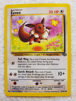 (lot of 8) Eevee 51/64 [C-Regular] English Jungle Pokemon 1999 vtg - NM - Image 3