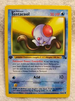 Tentacool [C] 56/62 1st-Edition Fossil English Pokemon 1999 Vtg TCG NM - Image 1