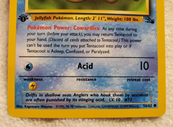Tentacool [C] 56/62 1st-Edition Fossil English Pokemon 1999 Vtg TCG NM - Image 4