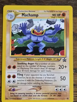 Pokemon Wotc Black Star Promo # 43 Machamp,,not played - Image 1