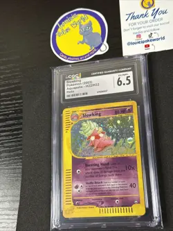 Slowking Aquapolis Holo H22/H32 - CGC 6.5 - EX/NM+ 🌀 Swirl - 2003 Pokemon - Image 3