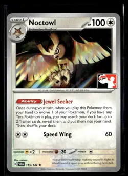 2024 Scarlet & Violet Series - Stellar Crown (Prize Pack) Noctowl Rare #115 - Image 1