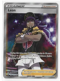 Leon 182/185 Vivid Voltage Ultra Rare Full Art Sword & Shield Pokemon TCG NM - Image 1