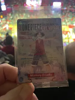 One Piece Monkey D. Luffy US Voyage College Basketball Card SEALED - New Rutgers - Image 3