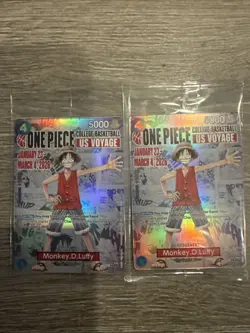 2-One Piece Monkey D. Luffy US Voyage College Basketball Promo Card Sealed🔥🔥🔥 - Image 1