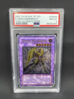 2007 Yu-Gi-Oh! 1st Edition EN042 Elemental Hero Darkbright PSA 8 - Image 1