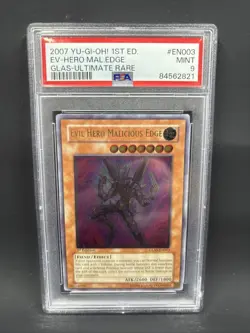 2007 Yu-Gi-Oh! 1st Edition EN003 Evil Hero Malicious Edge PSA 9 - Image 1