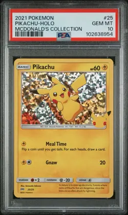 2021 POKEMON MCDONALD'S COLL #25 PIKACHU-HOLO PSA 10 - Image 1