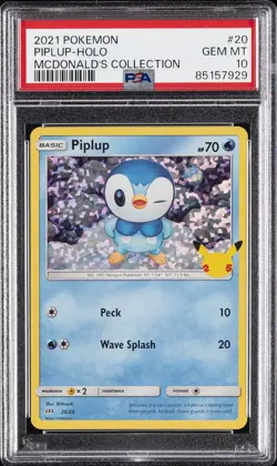 2021 POKEMON MCDONALD'S COLL #20 PIPLUP-HOLO PSA 10 - Image 1
