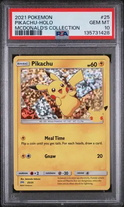 2021 POKEMON MCDONALD'S COLL #25 PIKACHU-HOLO PSA 10 - Image 1