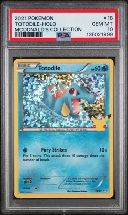 2021 POKEMON MCDONALD'S COLL #18 TOTODILE-HOLO PSA 10 - Image 1