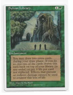 Magic the Gathering ~ MTG ~ 1x Sylvan Library ~ Fourth Edition ~ 4Ed ~ M/NM - Image 1