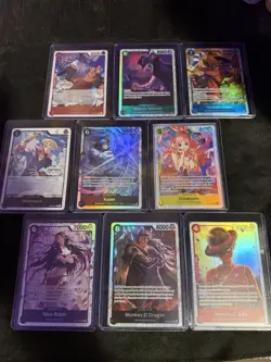 Bandai One Piece Card Game 7 Holo and 2 champion Character Cards English - Image 1