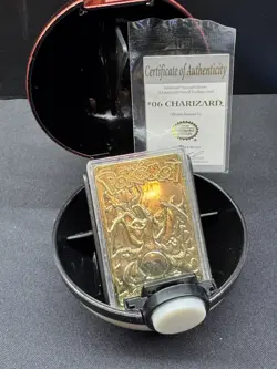 1999 Charizard Gold Plated Bar #006 Card Limited Ed Burger King Pokemon Pokeball - Image 1
