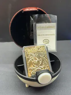 1999 Charizard Gold Plated Bar #006 Card Limited Ed Burger King Pokemon Pokeball - Image 3