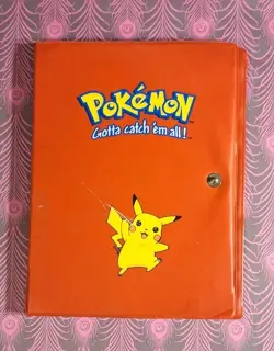 1999 Pokemon Red Pikachu Binder with 32 Card Protector Sleeves (Holds 256 Cards) - Image 1
