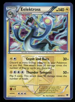 Pokemon Cards Eelektross 33/101 Plasma Blast Holo Rare MP - Image 1
