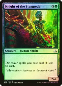 Rivals of Ixalan MTG Foil Knight of the Stampede Magic - Image 1