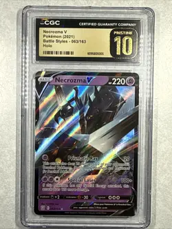 Necrozma V Pokemon TCG 2021 SWSH Battle Styles Ultra Rare Holo 063/163 CGC 10 - Image 1