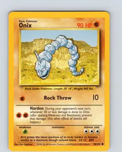 Pokemon TCG Onix Base Set 56/102 Unlimited Common Card WOTC NM - Image 1