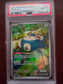 Snorlax 051 SVP: Scarlet & Violet Pokemon Promo Cards Holo GEM MT PSA 10 - Image 1