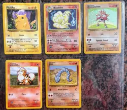 Pokemon Cards Holo Lot Base Set - Ninetales Hitmonchan Pikachu - NM/High-End LP - Image 1